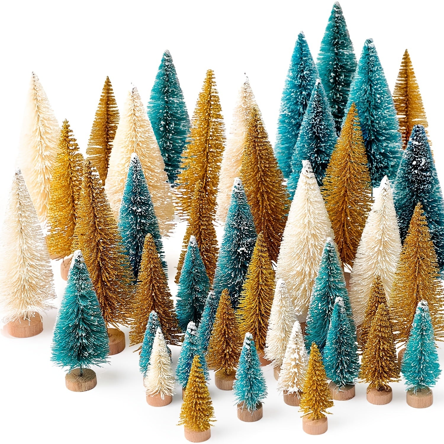 30 Mini Christmas Trees Bottle Brush Artificial Xmas Tree Holiday Decor