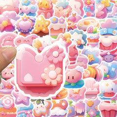 56pcs Cartoon Waterproof Stickers for Journals, Phone Cases, Water Bottles