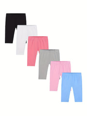 6 Packs Girls Cotton Bike Shorts Sports Dance Bottoms