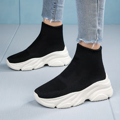 Women's Elastic Slip On Sneakers with Thick Bottom