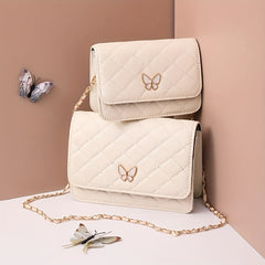 Girls Butterfly Chain Crossbody Bag Argyle Shoulder Coin Purse