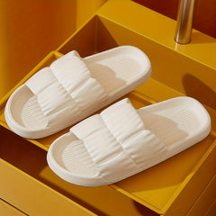 Women's Soft Pillow Slides Open Toe Slippers Comfortable Non slip Indoor Shoes