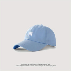 M Embroidery Baseball Cap Solid Casual Sunshade Dad Hats Unisex Couple Sun Hat