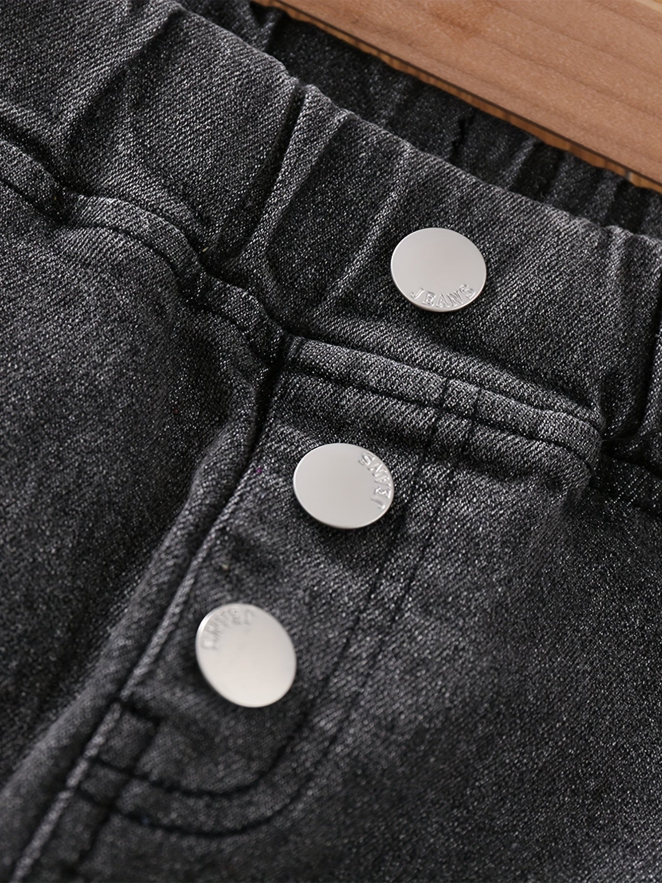 Girls Gradient & Lines Stitching Skinny Jeans Flare Leg Denim Pants