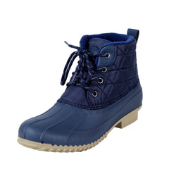 Waterproof Duck Boots Lace Up Chunky Ankle Boots