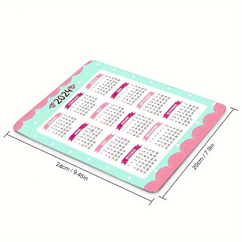 Pink Heart Mouse Pad - Non Slip Rubber Mouse Mat - 24.13 x 20.07 cm