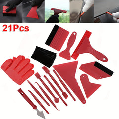 21pcs Car Vinyl Film Wrapping Tools Auto Squeegee Scraper Kit Decal Accessories