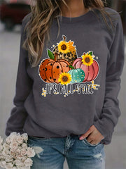 Fall Y'all Print Loose Sweatshirt Casual Long Sleeve