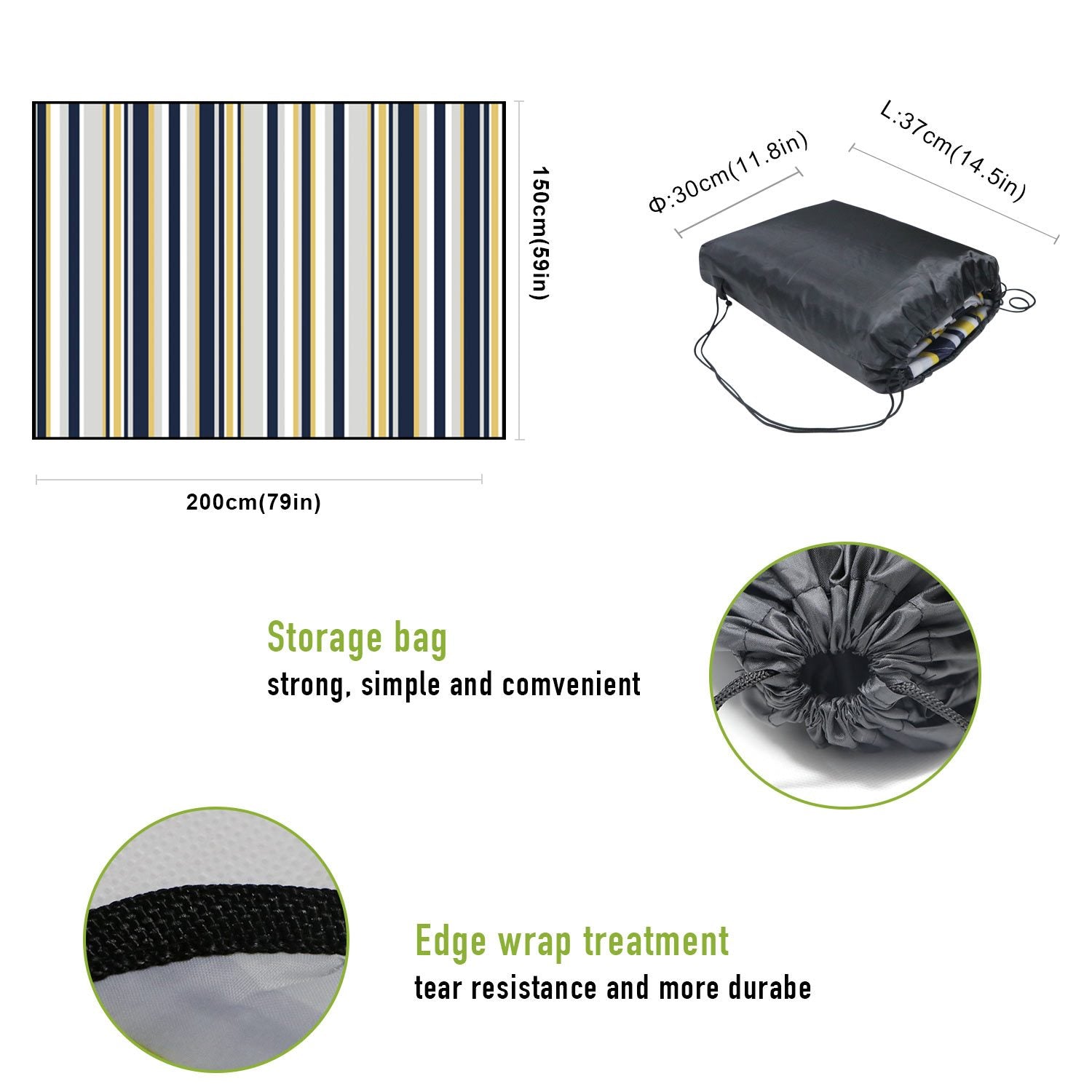 Waterproof Outdoor Picnic Blanket Folding Mat For Park and Beach Camping