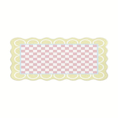 Wavy Plaid Kitchen Rug Anti Slip Carpet Absorbent Bath Mat