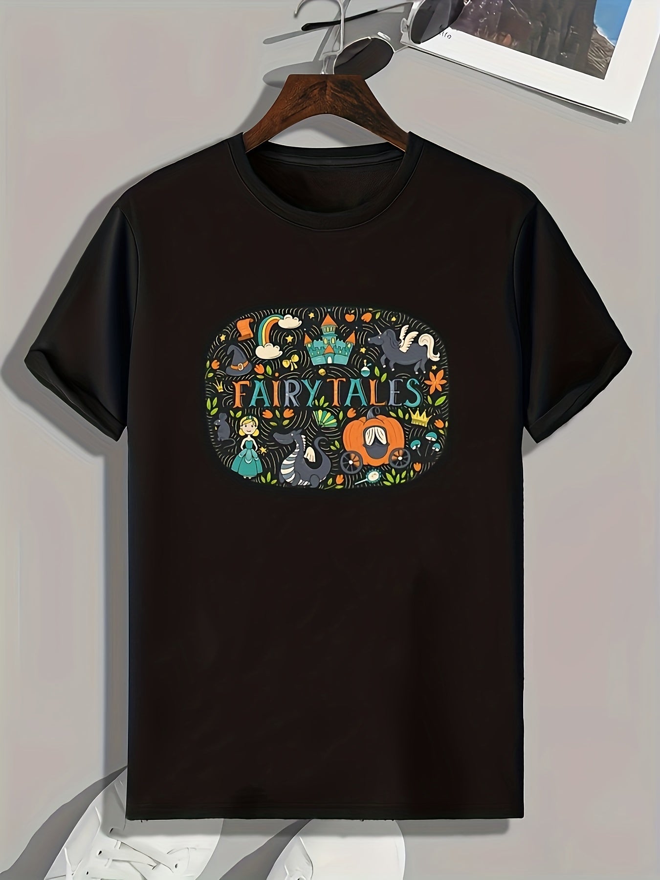 FAIRY TALES Pattern Print Men's Comfy Sports T shirt Graphic Tee