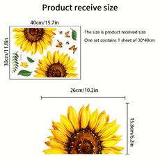 Sunflower Butterfly Bathroom Wall Sticker