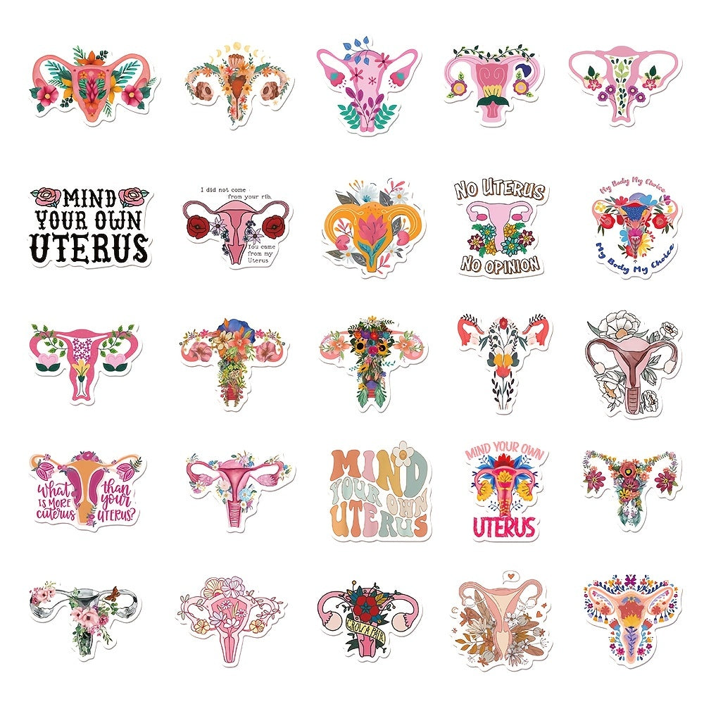 50pcs Uterus Flower Series Graffiti Sticker Motorcycle Laptop Cup Waterproof
