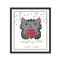 Cartoon Cat Lucky Cat Cross Stitch Kit for Beginners DIY Handwork