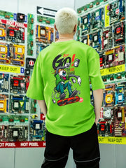 Cartoon Skater Print Men's Graphic T-shirt for Summer