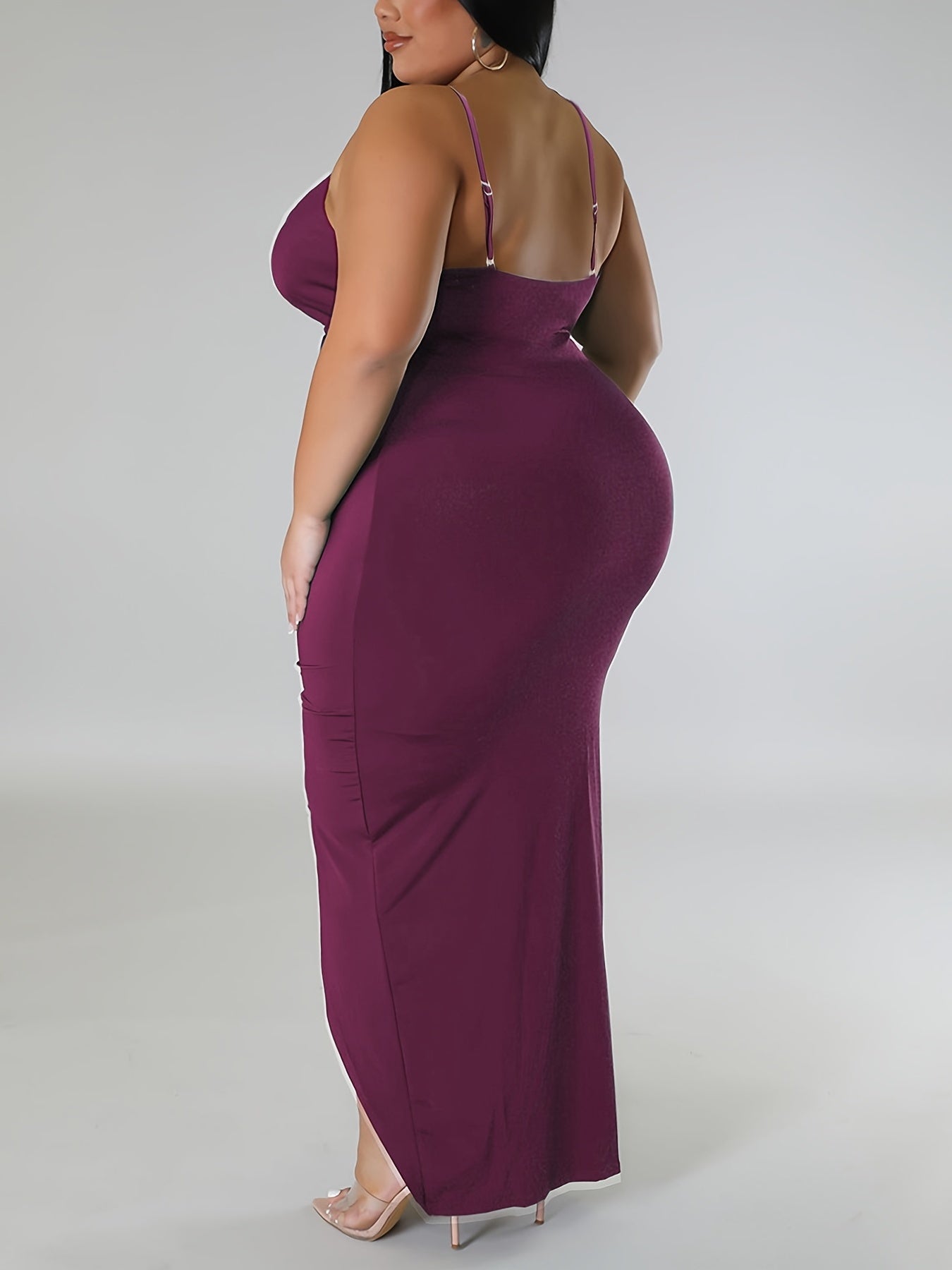 Deep V Neck Layered Ruched Cami Dress