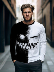 Men's Grimace Print Long Sleeve Novelty T-Shirt for Autumn