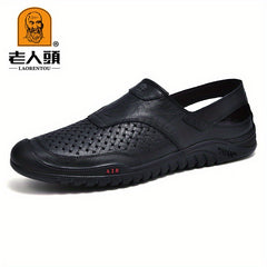 LAORENTOU Men's Leather Sandals for Hiking Trekking