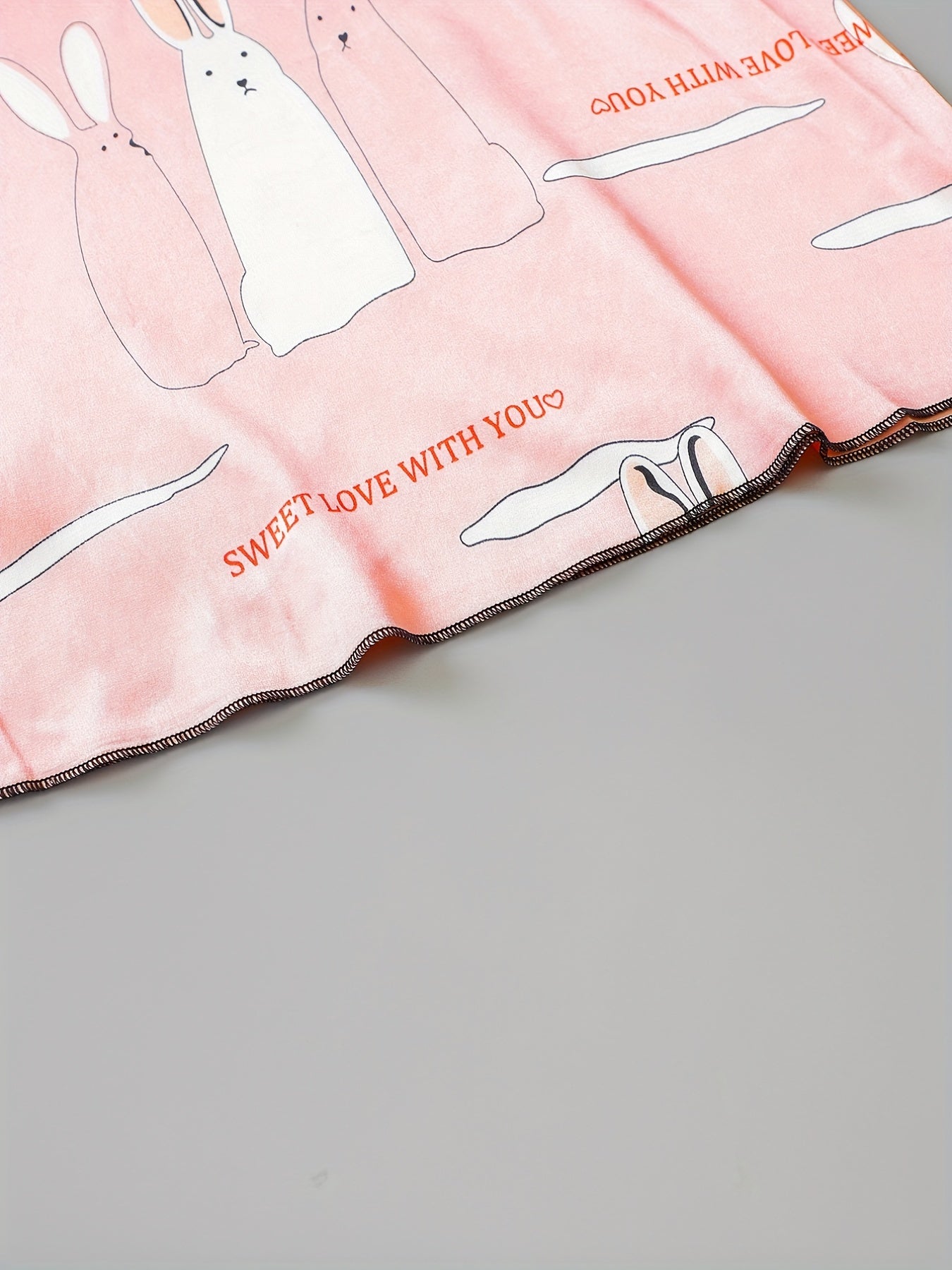Girl's Rabbit Graphic Camisole Dress Kids Nightgown