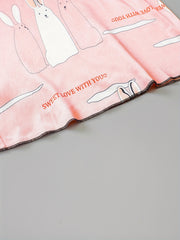 Girl's Rabbit Graphic Camisole Dress Kids Nightgown