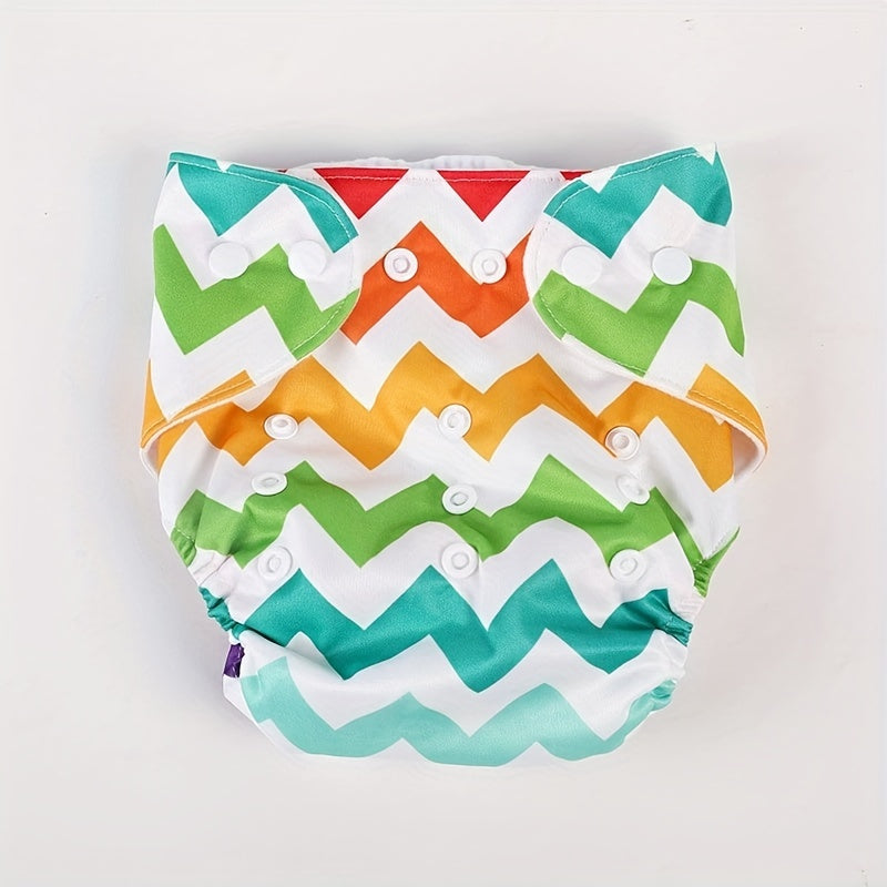 Cute Baby Diaper with Snap Buttons Fleece Knit & Adjustable