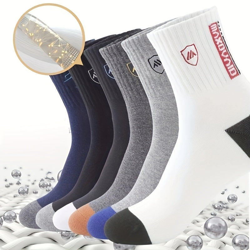 50 Pairs Men's Mid Crew Sport Socks Sweat Absorbing Comfy Breathable