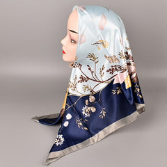 Satin Head Scarves Silk Square Neck Scarf Hair Wraps Headscarf