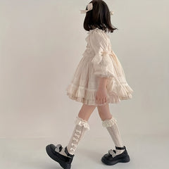 Y2K Lace Bow High Socks for Girls
