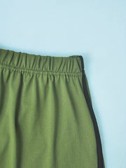 Colorblock Trim Sleep Bottoms Elastic Waistband Shorts Women's Sleepwear