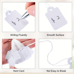 1000pcs Gift Tags with Rope Blank Paper Tag Label