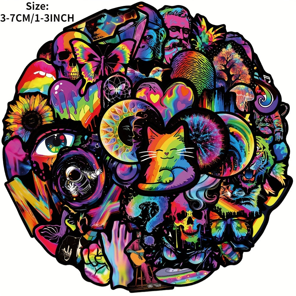 50pcs Cartoon Rainbow Graffiti Stickers Laptop Helmet Water Cup DIY Sticker Pack