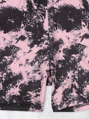 Tie Dye Print Letters Waistband Bike Shorts For Casual Sports