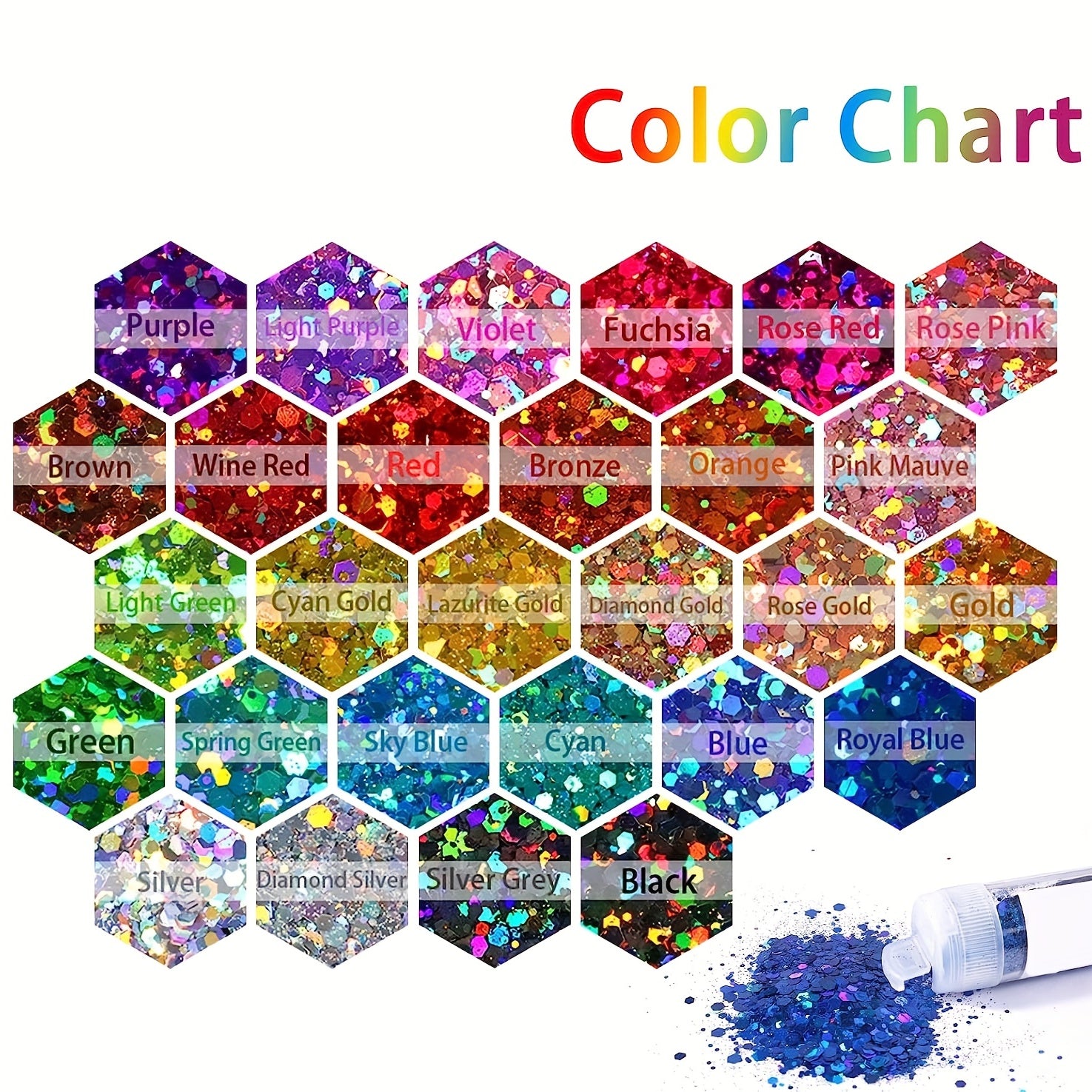 Golden & Green Powder Glitter for Sparkling Makeup