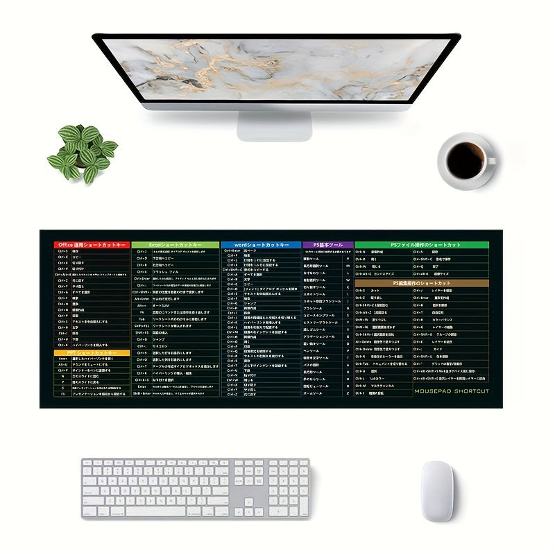 Multi-language Extra Large Mouse Pad 80X30cm Non Slip Rubber Base