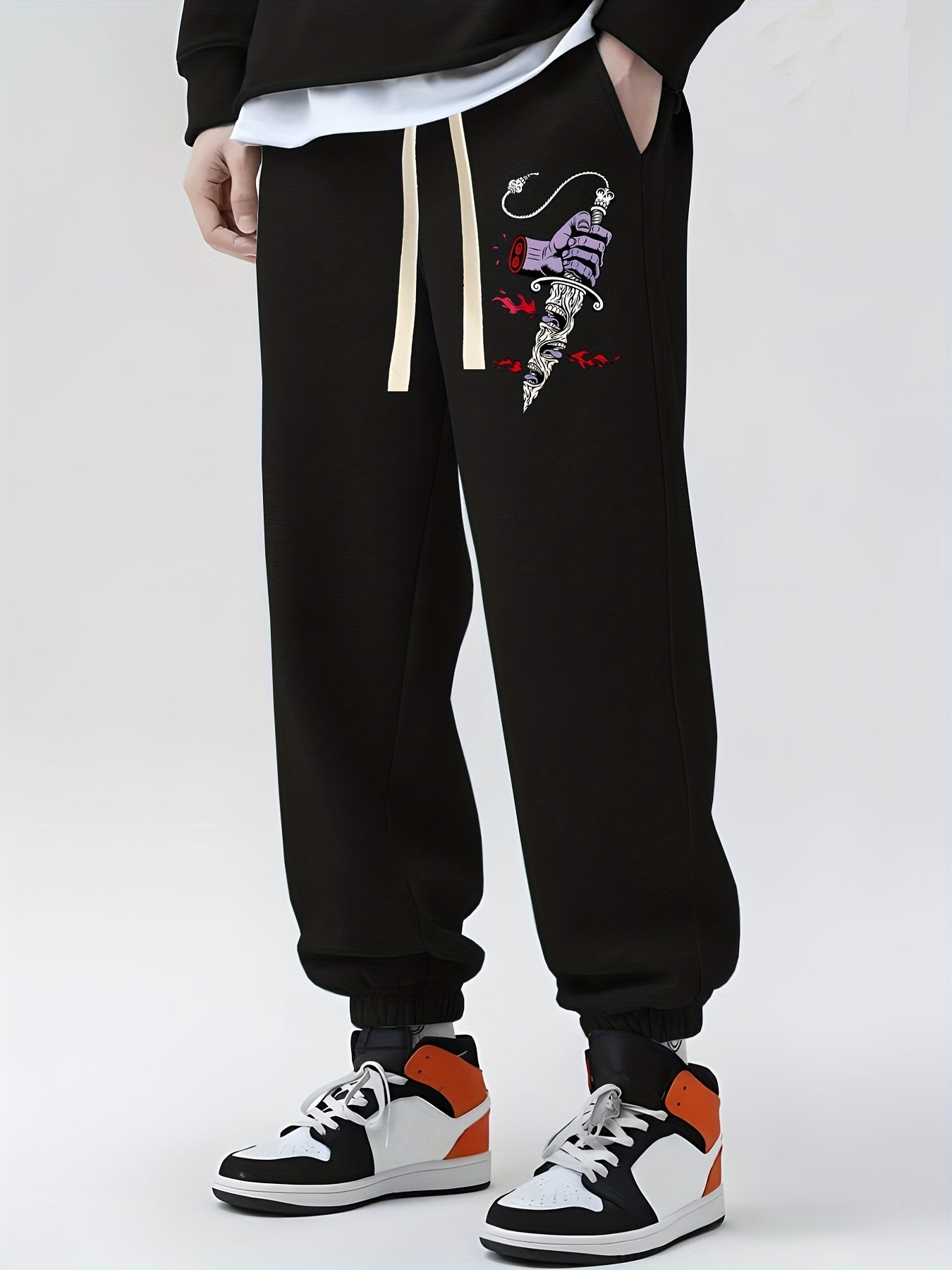 Men's Drawstring Sweatpants Loose Fit Casual Joggers