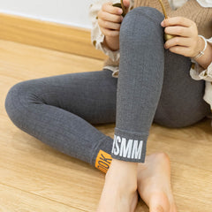 Girls Letter Print Leggings High Elasticity Knitted Clothes