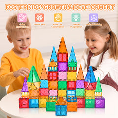 72pcs Magnetic Building Tiles for Kids Educational Stacking Blocks