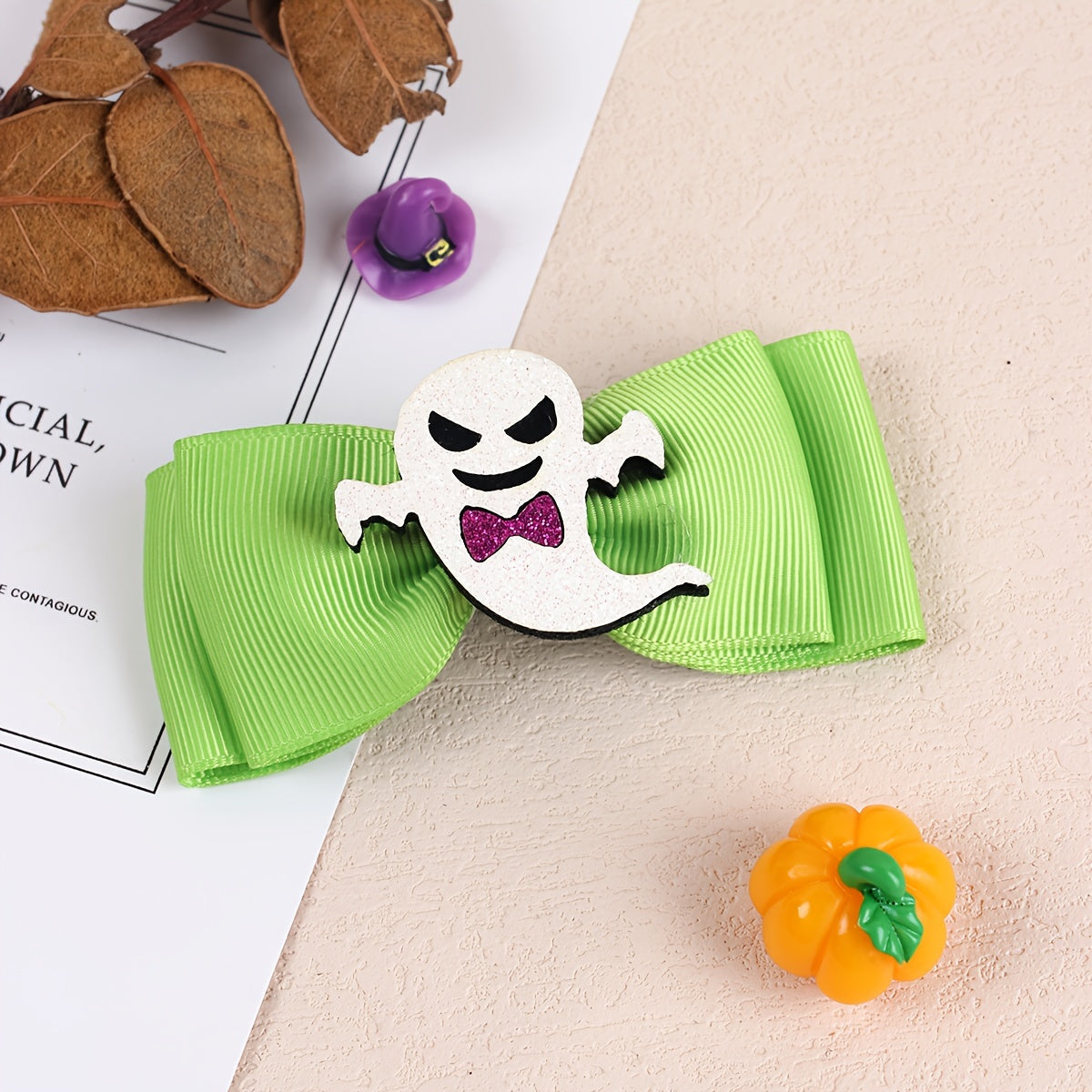 2pcs Halloween Double Bow Hairpin for Girls