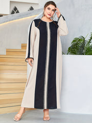 Colorblock Long Sleeve Maxi Dress
