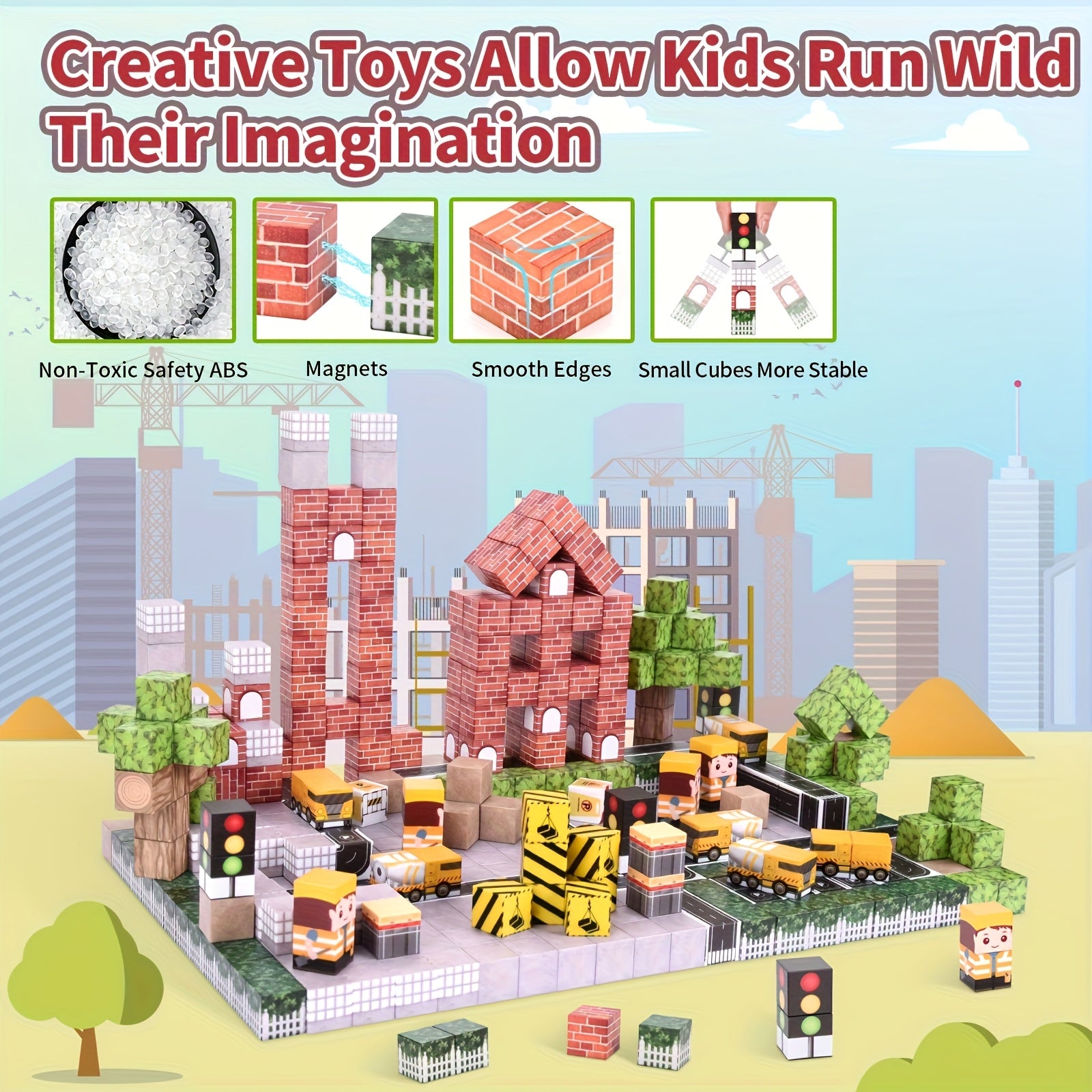 128pcs Magnetic Building Blocks Enhance Imagination and Creativity Sensory Toy
