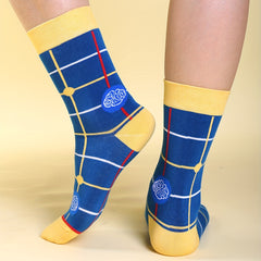 Colorblock Plaid Socks Women's Mid Tube Stockings