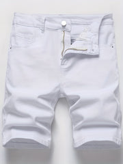 Men's Stretch Denim Shorts Street Style Classic Mid