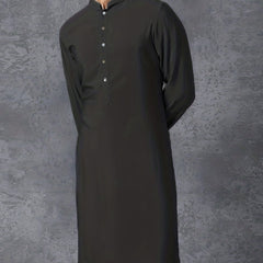 INCERUN Vintage Arab Long Sleeve Shirt Solid Robe Men Stand Collar