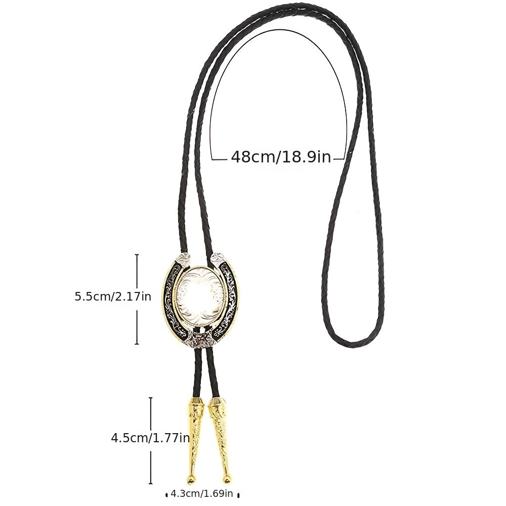 Western Cowboy Zinc Alloy BOLO Tie Natural Letter F Tie
