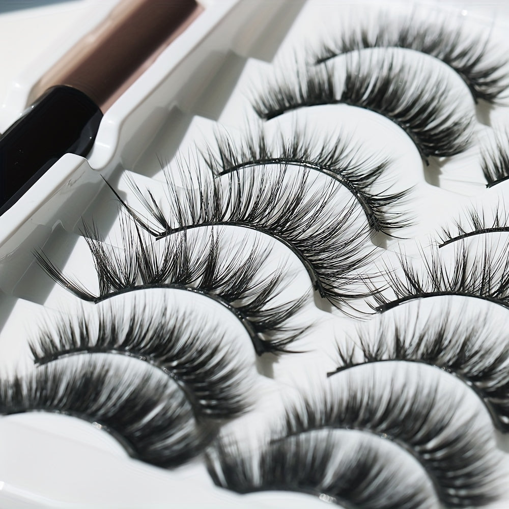 Magnetic Eyelash Set Magnetic Eyeliner Natural Fluffy Curly 7 Pairs