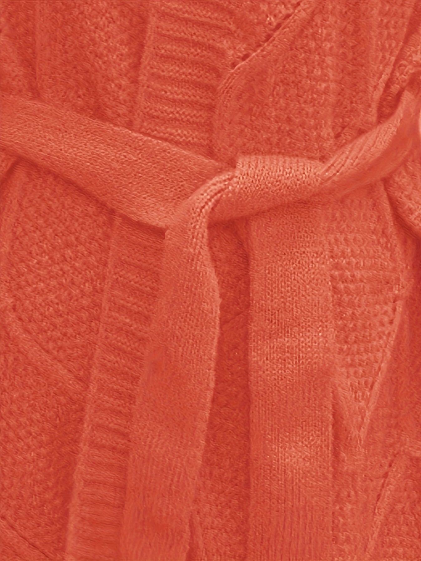 Solid Jacquard Long Sleeve Hooded Cardigan