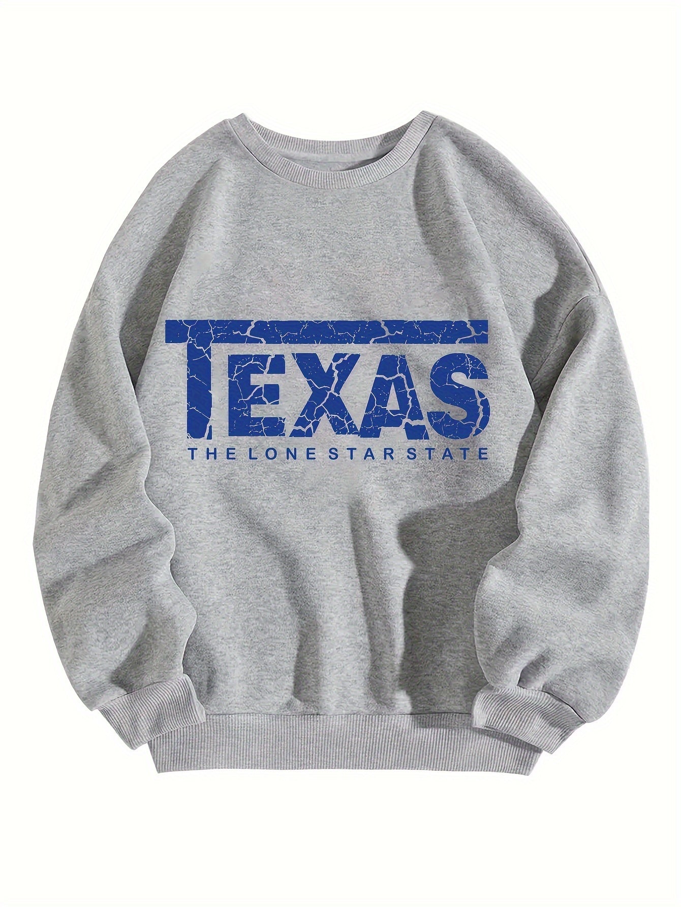 Texas Print Sweatshirt Men's Casual Pullover Sweatshirt For Spring Fall