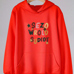 Girls Cartoon Alphabets Pattern Hooded Sweatshirt