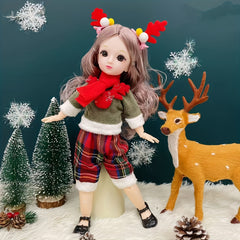 Christmas Style Doll Costume and Headdress Set for Girls