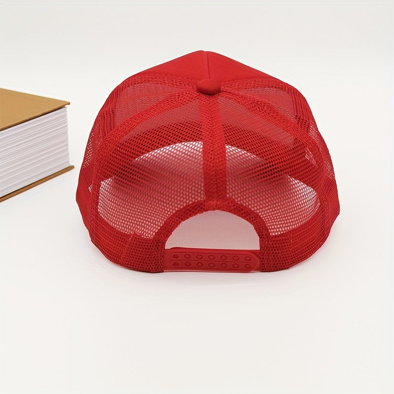 Red Mesh Baseball Cap Sun Protection Hat